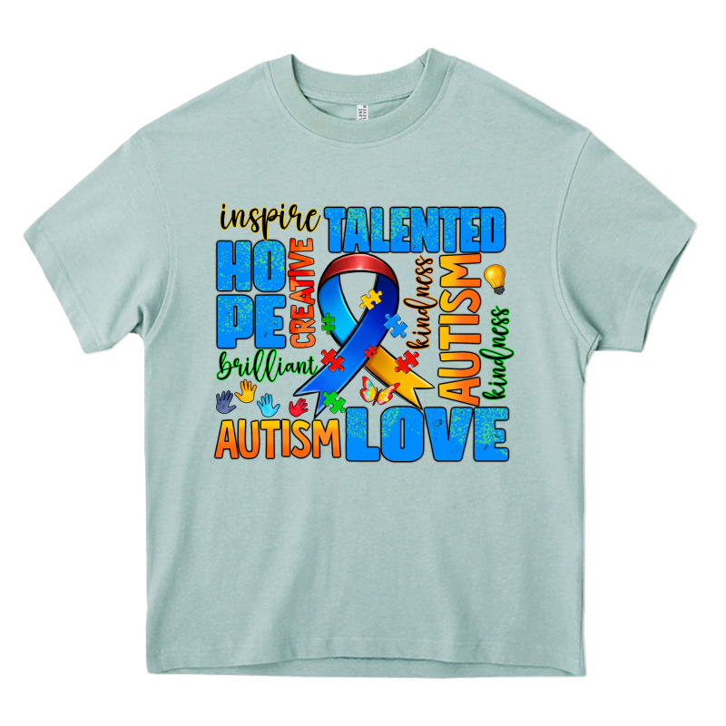 Autism  Words Heavy Core Tee by AdoDesignShop | Teevron
