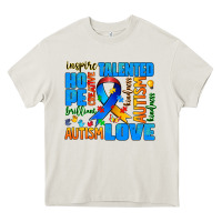 Cream autism  words Heavy Core Tee - AdoDesignShop