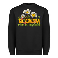 Black bloom where you are planted Heavyweight Sweatshirt - NancyCooperArtShop