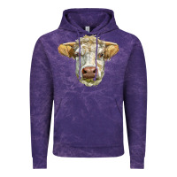 Cloud Purple Charolais bull face Vintage Hoodie - LillyAllenDesigns
