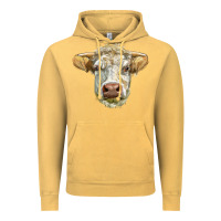 Vintage Mustard Charolais bull face Vintage Hoodie - LillyAllenDesigns