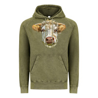 Vintage Olive Charolais bull face Vintage Hoodie - LillyAllenDesigns