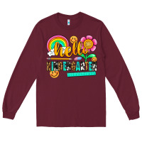 Burgundy hello kindergarten Long Sleeve Tee - NancyCooperArtShop