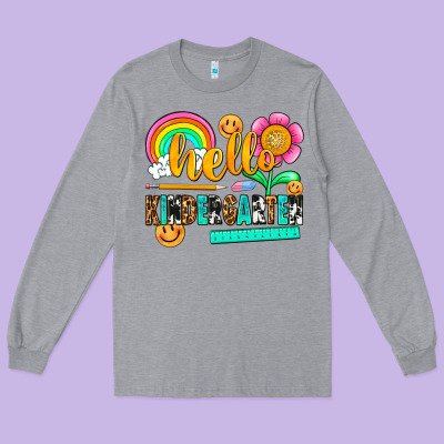 Hello Kindergarten Long Sleeve Tee Designed By Nancycooperartshop