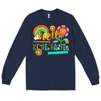 Navy hello kindergarten Long Sleeve Tee - NancyCooperArtShop
