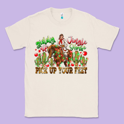 Giddy Up Jingle Horse Pick Up Your Feet Classic Tee Designed By Cowhidedigitalart