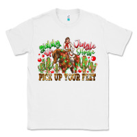 White Giddy Up Jingle Horse Pick Up Your Feet Classic Tee - CowhideDigitalArt