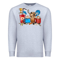 Heather Grey Hockey coffee cup Premium Sweatshirt - HowdyJamesFarm