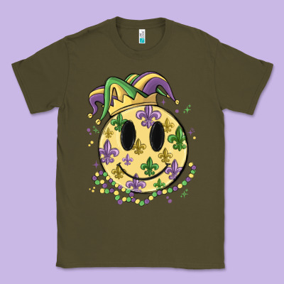 Smiley Face Mardi Gras Classic Tee Designed By Maliassmallbusiness