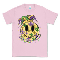 Bubblegum Pink smiley face mardi gras Classic Tee - MaliasSmallBusiness