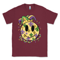 Burgundy smiley face mardi gras Classic Tee - MaliasSmallBusiness