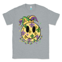 Heather Grey smiley face mardi gras Classic Tee - MaliasSmallBusiness