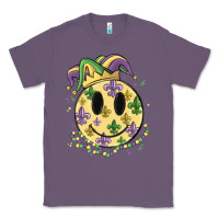 Lavender smiley face mardi gras Classic Tee - MaliasSmallBusiness