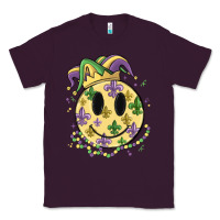 Plum smiley face mardi gras Classic Tee - MaliasSmallBusiness