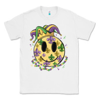 White smiley face mardi gras Classic Tee - MaliasSmallBusiness