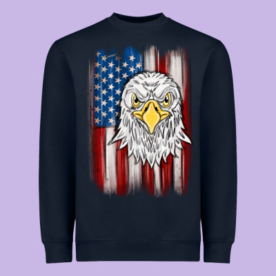 American Flag Eagle Heavyweight Sweatshirt Designed By Maliassmallbusiness