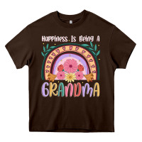 Chocolate Brown happiness is being a grandma Heavy Core Tee - JahusDesignShop