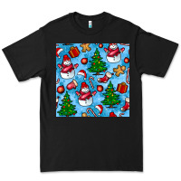 Black christmas trees and snow seamless pattern Premium Tee - BundleAndBundleShop
