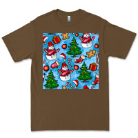 Cacao christmas trees and snow seamless pattern Premium Tee - BundleAndBundleShop