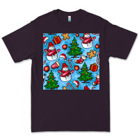 Plum christmas trees and snow seamless pattern Premium Tee - BundleAndBundleShop