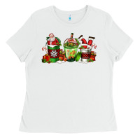 White coffee cups with santa claus Ladies Tee - FaDigitalArtStudio