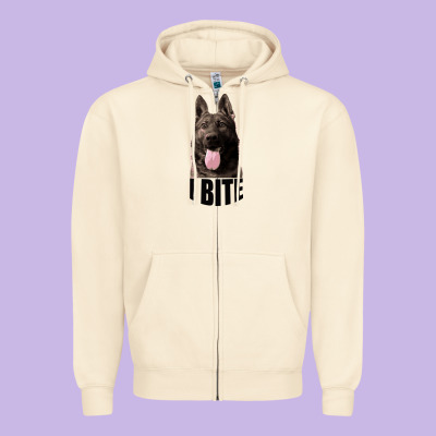 I Bite Zipper Hoodie Designed By Bettercallsaul