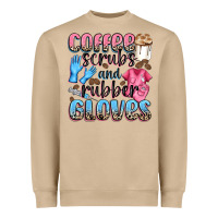 Mushroom coffee scrubs and rubber gloves Heavyweight Sweatshirt - NancyCooperArtShop