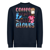 Navy coffee scrubs and rubber gloves Heavyweight Sweatshirt - NancyCooperArtShop