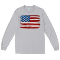 Moon Dust american flag distressed background Long Sleeve Tee - MaliasSmallBusiness
