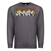 Charcoal Heather cowhide leopard daisies Premium Sweatshirt - TumblerDesignByShophia