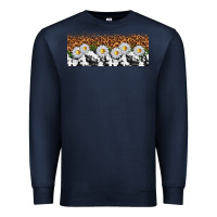 Navy cowhide leopard daisies Premium Sweatshirt - TumblerDesignByShophia