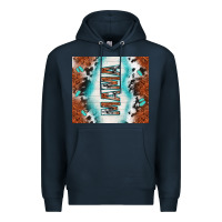 Navy tooled leather and cowhide mama Premium Hoodie - TumblerDesignByShophia