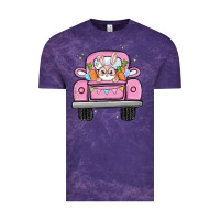 Cloud Purple easter bunny and truck Vintage Tee - MaliasSmallBusiness