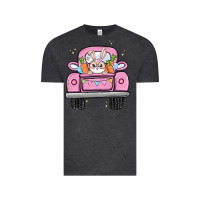 Vintage Black easter bunny and truck Vintage Tee - MaliasSmallBusiness