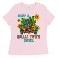 Bubblegum Pink just a small town girl Ladies Tee - HRA Design Shop