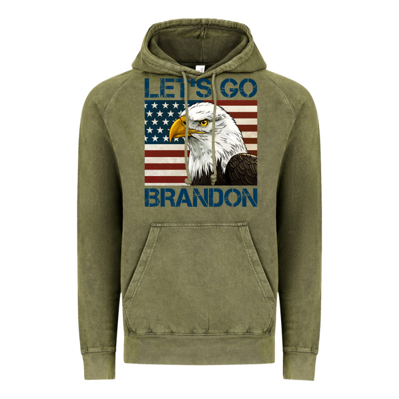 American Bald Eagle Let's Go Brandon Vintage Hoodie by Jasminsmagicworld | Teevron