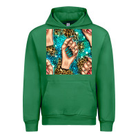 Emerald nail art with leopard and turquoise  gemstone seamless pattern bbs Urban Hoodie - BundleAndBundleShop