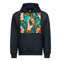 Navy nail art with leopard and turquoise  gemstone seamless pattern bbs Urban Hoodie - BundleAndBundleShop