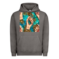 Pigment Tornado nail art with leopard and turquoise  gemstone seamless pattern bbs Urban Hoodie - BundleAndBundleShop