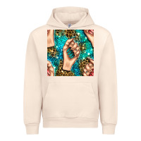 Sandshell nail art with leopard and turquoise  gemstone seamless pattern bbs Urban Hoodie - BundleAndBundleShop