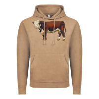 Vintage Coffee hereford bull Vintage Hoodie - LillyAllenDesigns