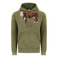 Vintage Olive hereford bull Vintage Hoodie - LillyAllenDesigns