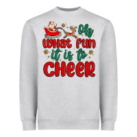 Heather Grey oh what fun it is to cheer Heavyweight Sweatshirt - MaliasSmallBusiness