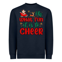 Navy oh what fun it is to cheer Heavyweight Sweatshirt - MaliasSmallBusiness