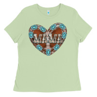 Matcha mama heart cowhide Ladies Tee - CowhideDigitalArt