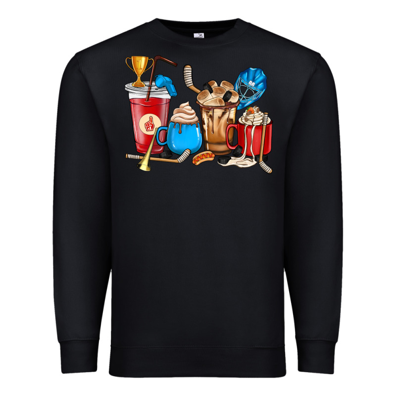 Hockey Coffee Cups Premium Sweatshirt by HowdyJamesFarm | Teevron