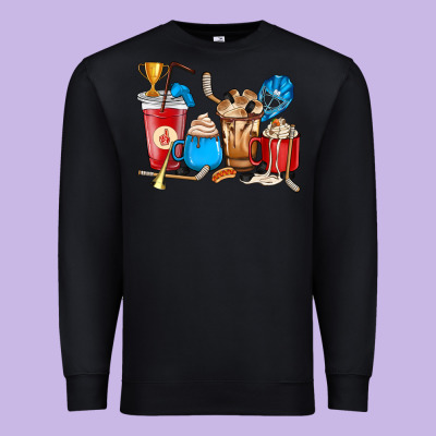 Hockey Coffee Cups Premium Sweatshirt Designed By Howdyjamesfarm