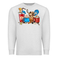 Oatmeal Heather Hockey coffee cups Premium Sweatshirt - HowdyJamesFarm