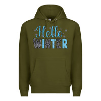 Army Green hello winter Premium Hoodie - JahusDesignShop