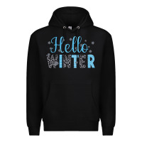 Black hello winter Premium Hoodie - JahusDesignShop